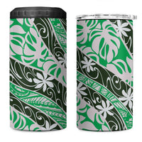Matie Tahiti Tiare Monstera 4 in 1 Can Cooler Tumbler Polynesian Pattern Curve Style - Polynesian Pride