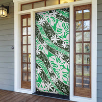 Matie Tahiti Tiare Monstera Door Cover Polynesian Pattern Curve Style - Polynesian Pride
