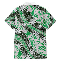 Matie Tahiti Tiare Monstera Family Matching Long Sleeve Bodycon Dress and Hawaiian Shirt Polynesian Pattern Curve Style LT01 - Polynesian Pride