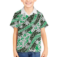 Matie Tahiti Tiare Monstera Family Matching Off Shoulder Maxi Dress and Hawaiian Shirt Polynesian Pattern Curve Style - Polynesian Pride