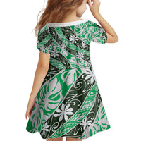 Matie Tahiti Tiare Monstera Family Matching Off Shoulder Short Dress and Hawaiian Shirt Polynesian Pattern Curve Style - Polynesian Pride