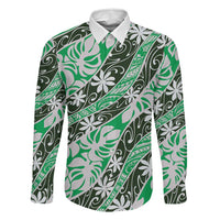 Matie Tahiti Tiare Monstera Family Matching Off Shoulder Short Dress and Hawaiian Shirt Polynesian Pattern Curve Style - Polynesian Pride
