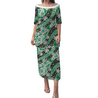 Matie Tahiti Tiare Monstera Family Matching Puletasi and Hawaiian Shirt Polynesian Pattern Curve Style - Polynesian Pride