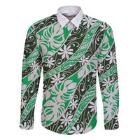 Matie Tahiti Tiare Monstera Family Matching Short Sleeve Bodycon Dress and Hawaiian Shirt Polynesian Pattern Curve Style - Polynesian Pride
