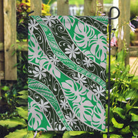 Matie Tahiti Tiare Monstera Garden Flag Polynesian Pattern Curve Style - Polynesian Pride