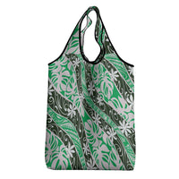 Matie Tahiti Tiare Monstera Grocery Bag Polynesian Pattern Curve Style - Polynesian Pride