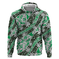 Matie Tahiti Tiare Monstera Hoodie Polynesian Pattern Curve Style - Polynesian Pride