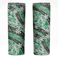 Matie Tahiti Tiare Monstera Skinny Tumbler Polynesian Pattern Curve Style - Polynesian Pride