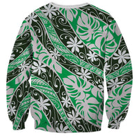 Matie Tahiti Tiare Monstera Sweatshirt Polynesian Pattern Curve Style - Polynesian Pride