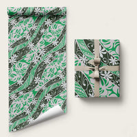 Matie Tahiti Tiare Monstera Wrapping Paper Polynesian Pattern Curve Style - Polynesian Pride