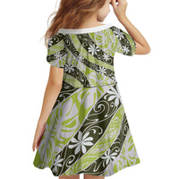 Olive Tahiti Tiare Monstera Family Matching Puletasi and Hawaiian Shirt Polynesian Pattern Curve Style - Polynesian Pride