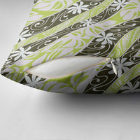 Olive Tahiti Tiare Monstera Pillow Cover Polynesian Pattern Curve Style - Polynesian Pride