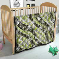 Olive Tahiti Tiare Monstera Quilt Polynesian Pattern Curve Style - Polynesian Pride