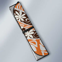 Puatou Tahiti Tiare Monstera Auto Sun Shade Polynesian Pattern Curve Style - Polynesian Pride
