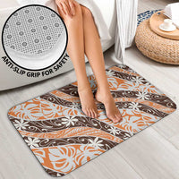 Puatou Tahiti Tiare Monstera Bathroom Set Polynesian Pattern Curve Style - Polynesian Pride