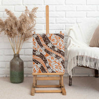 Puatou Tahiti Tiare Monstera Canvas Wall Art Polynesian Pattern Curve Style - Polynesian Pride