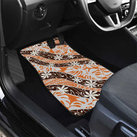 Puatou Tahiti Tiare Monstera Car Mats Polynesian Pattern Curve Style - Polynesian Pride