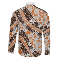 Puatou Tahiti Tiare Monstera Family Matching Long Sleeve Bodycon Dress and Hawaiian Shirt Polynesian Pattern Curve Style LT01 - Polynesian Pride