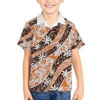 Puatou Tahiti Tiare Monstera Family Matching Puletasi and Hawaiian Shirt Polynesian Pattern Curve Style - Polynesian Pride