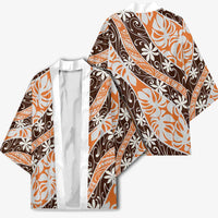Puatou Tahiti Tiare Monstera Kimono Polynesian Pattern Curve Style - Polynesian Pride