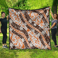 Puatou Tahiti Tiare Monstera Quilt Polynesian Pattern Curve Style - Polynesian Pride