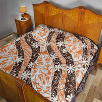 Puatou Tahiti Tiare Monstera Quilt Polynesian Pattern Curve Style - Polynesian Pride