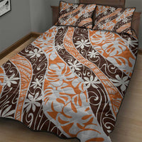 Puatou Tahiti Tiare Monstera Quilt Bed Set Polynesian Pattern Curve Style - Polynesian Pride
