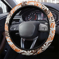 Puatou Tahiti Tiare Monstera Steering Wheel Cover Polynesian Pattern Curve Style - Polynesian Pride