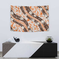 Puatou Tahiti Tiare Monstera Tapestry Polynesian Pattern Curve Style - Polynesian Pride