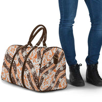Puatou Tahiti Tiare Monstera Travel Bag Polynesian Pattern Curve Style - Polynesian Pride