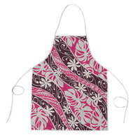 Tarona Tahiti Tiare Monstera Apron Polynesian Pattern Curve Style - Polynesian Pride