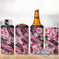 Tarona Tahiti Tiare Monstera 4 in 1 Can Cooler Tumbler Polynesian Pattern Curve Style - Polynesian Pride
