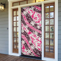 Tarona Tahiti Tiare Monstera Door Cover Polynesian Pattern Curve Style - Polynesian Pride