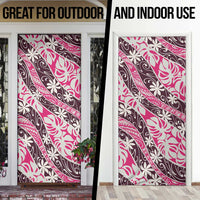 Tarona Tahiti Tiare Monstera Door Cover Polynesian Pattern Curve Style - Polynesian Pride