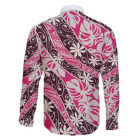 Tarona Tahiti Tiare Monstera Family Matching Long Sleeve Bodycon Dress and Hawaiian Shirt Polynesian Pattern Curve Style - Polynesian Pride