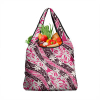 Tarona Tahiti Tiare Monstera Grocery Bag Polynesian Pattern Curve Style - Polynesian Pride