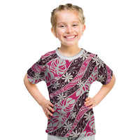 Tarona Tahiti Tiare Monstera Kid T Shirt Polynesian Pattern Curve Style - Polynesian Pride