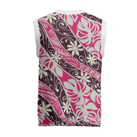 Tarona Tahiti Tiare Monstera Christmas Knitted V-Neck Vest Polynesian Pattern Curve Style - Polynesian Pride