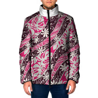 Tarona Tahiti Tiare Monstera Padded Jacket Polynesian Pattern Curve Style - Polynesian Pride