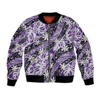 Vareau Tahiti Tiare Monstera Bomber Jacket Polynesian Pattern Curve Style - Polynesian Pride