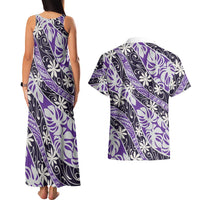 Vareau Tahiti Tiare Monstera Couples Matching Tank Maxi Dress and Hawaiian Shirt Polynesian Pattern Curve Style LT01 - Polynesian Pride