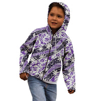 Vareau Tahiti Tiare Monstera Kid Hoodie Polynesian Pattern Curve Style - Polynesian Pride
