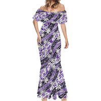 Vareau Tahiti Tiare Monstera Mermaid Dress Polynesian Pattern Curve Style - Polynesian Pride
