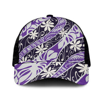 Vareau Tahiti Tiare Monstera Mesh Trucker Cap Polynesian Pattern Curve Style - Polynesian Pride