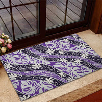 Vareau Tahiti Tiare Monstera Rubber Doormat Polynesian Pattern Curve Style - Polynesian Pride