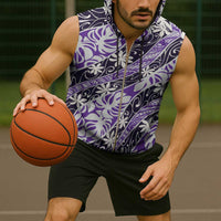 Vareau Tahiti Tiare Monstera Sleeveless Zip Hoodie Polynesian Pattern Curve Style LT01 - Polynesian Pride