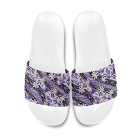 Vareau Tahiti Tiare Monstera Slide Sandals Polynesian Pattern Curve Style - Polynesian Pride