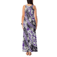 Vareau Tahiti Tiare Monstera Tank Maxi Dress Polynesian Pattern Curve Style - Polynesian Pride