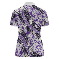 Vareau Tahiti Tiare Monstera Women Polo Shirt Polynesian Pattern Curve Style LT01 - Polynesian Pride