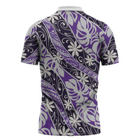 Vareau Tahiti Tiare Monstera Zipper Polo Shirt Polynesian Pattern Curve Style LT01 - Polynesian Pride
